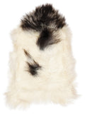 Icelandic multicolour sheepskin rug of about 110 × 70 cm, seen from above: the exact sheepskin you receive