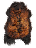 Icelandic multicolour sheepskin rug of about 110 × 65 cm, seen from above: the exact sheepskin you receive