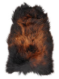 Icelandic multicolour sheepskin rug of about 120 × 70 cm, seen from above: the exact sheepskin you receive