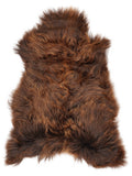 Icelandic multicolour sheepskin rug of about 120 × 75 cm, seen from above: the exact sheepskin you receive