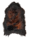 Icelandic multicolour sheepskin rug of about 120 × 70 cm, seen from above: the exact sheepskin you receive
