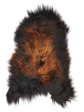 Icelandic multicolour sheepskin rug of about 120 × 70 cm, seen from above: the exact sheepskin you receive