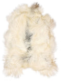 Icelandic multicolour sheepskin rug of about 110 × 75 cm, seen from above: the exact sheepskin you receive