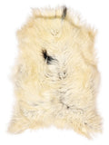 Icelandic multicolour sheepskin rug of about 115 × 75 cm, seen from above: the exact sheepskin you receive
