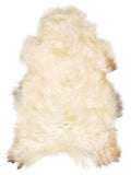 Icelandic multicolour sheepskin rug of about 120 × 75 cm, seen from above: the exact sheepskin you receive