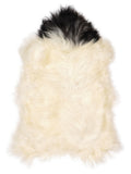 Icelandic multicolour sheepskin rug of about 110 × 70 cm, seen from above: the exact sheepskin you receive