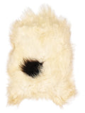 Icelandic multicolour sheepskin rug of about 110 × 75 cm, seen from above: the exact sheepskin you receive