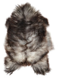 Grey Icelandic sheepskin rug of about 110 × 70 cm, seen from above: the exact sheepskin you receive