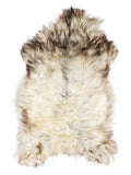 Grey Icelandic sheepskin rug of about 110 × 70 cm, seen from above: the exact sheepskin you receive