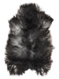 Grey Icelandic sheepskin rug of about 110 × 70 cm, seen from above: the exact sheepskin you receive