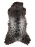 British multicolour sheepskin rug of about 130 × 50 cm, seen from above: the exact sheepskin you receive