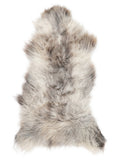 British multicolour sheepskin rug of about 130 × 60 cm, seen from above: the exact sheepskin you receive