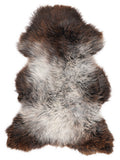 British multicolour sheepskin rug of about 120 × 70 cm, seen from above: the exact sheepskin you receive