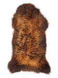 British multicolour sheepskin rug of about 120 × 55 cm, seen from above: the exact sheepskin you receive