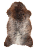 British multicolour sheepskin rug of about 125 × 60 cm, seen from above: the exact sheepskin you receive
