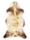 British multicolour sheepskin rug of about 120 × 55 cm, seen from above: the exact sheepskin you receive