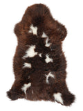 British multicolour sheepskin rug of about 130 × 60 cm, seen from above: the exact sheepskin you receive
