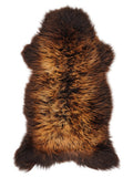 British multicolour sheepskin rug of about 120 × 60 cm, seen from above: the exact sheepskin you receive