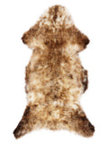 British multicolour sheepskin rug of about 120 × 50 cm, seen from above: the exact sheepskin you receive