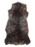 British multicolour sheepskin rug of about 120 × 65 cm, seen from above: the exact sheepskin you receive