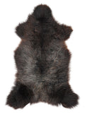 British multicolour sheepskin rug of about 125 × 60 cm, seen from above: the exact sheepskin you receive