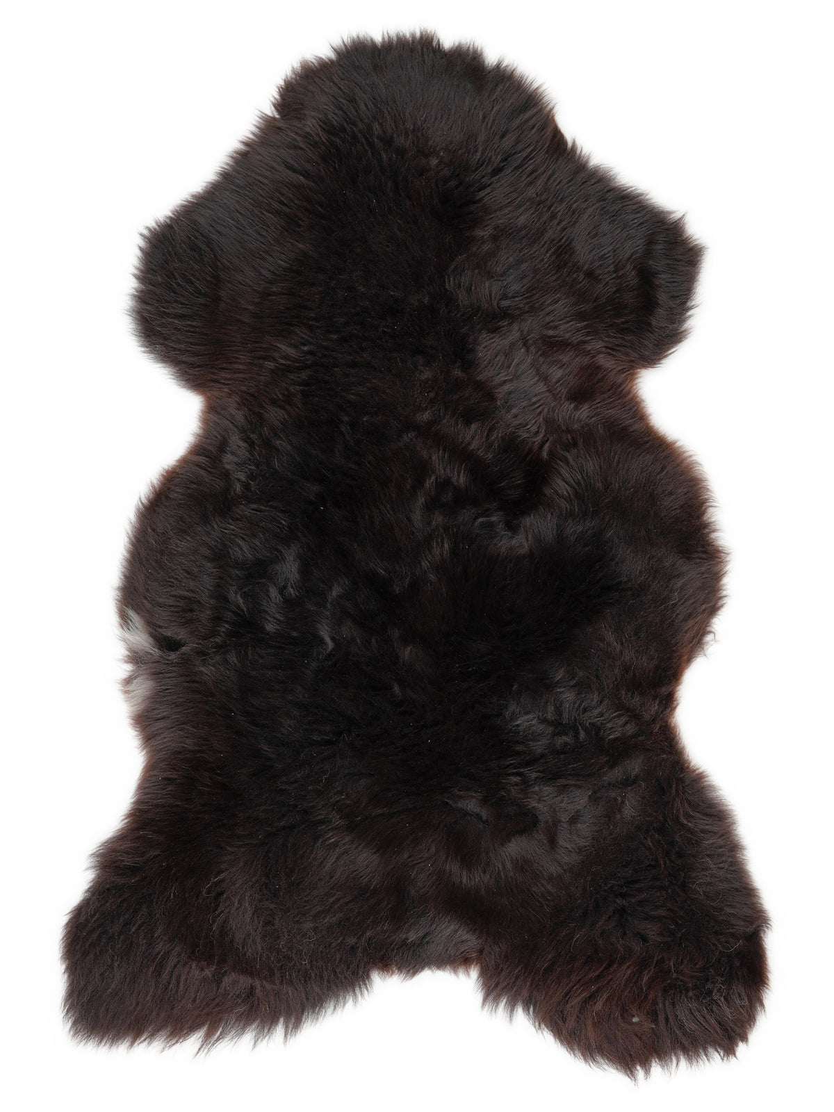 British multicolour sheepskin rug of about 125 × 70 cm, seen from above: the exact sheepskin you receive