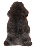 British multicolour sheepskin rug of about 120 × 60 cm, seen from above: the exact sheepskin you receive