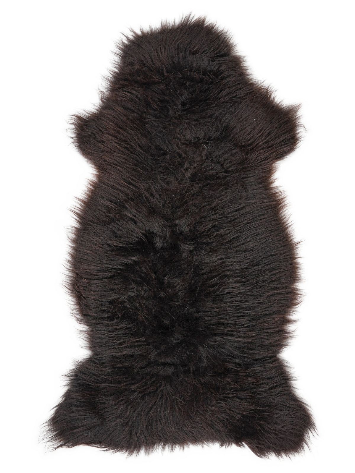 British multicolour sheepskin rug of about 125 × 60 cm, seen from above: the exact sheepskin you receive