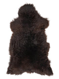 British multicolour sheepskin rug of about 130 × 65 cm, seen from above: the exact sheepskin you receive