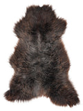 British multicolour sheepskin rug of about 120 × 65 cm, seen from above: the exact sheepskin you receive