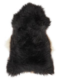 British multicolour sheepskin rug of about 120 × 70 cm, seen from above: the exact sheepskin you receive