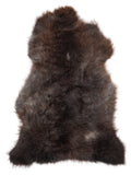 British multicolour sheepskin rug of about 120 × 70 cm, seen from above: the exact sheepskin you receive