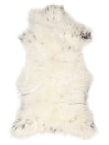 British multicolour sheepskin rug of about 120 × 70 cm, seen from above: the exact sheepskin you receive