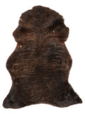 Brown sheepskin rug of about 110 × 70 cm, seen from above: the exact sheepskin you receive
