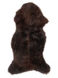 Brown sheepskin rug of about 125 × 60 cm, seen from above: the exact sheepskin you receive