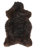 Brown sheepskin rug of about 130 × 75 cm, seen from above: the exact sheepskin you receive