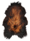 Icelandic multicolour sheepskin rug of about 120 × 85 cm, seen from above: the exact sheepskin you receive
