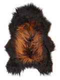 Icelandic multicolour sheepskin rug of about 120 × 80 cm, seen from above: the exact sheepskin you receive