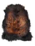 Icelandic multicolour sheepskin rug of about 110 × 75 cm, seen from above: the exact sheepskin you receive