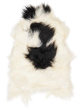 Icelandic multicolour sheepskin rug of about 110 × 65 cm, seen from above: the exact sheepskin you receive