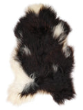 Icelandic multicolour sheepskin rug of about 125 × 75 cm, seen from above: the exact sheepskin you receive