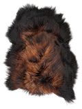 Icelandic multicolour sheepskin rug of about 120 × 80 cm, seen from above: the exact sheepskin you receive