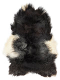Icelandic multicolour sheepskin rug of about 120 × 85 cm, seen from above: the exact sheepskin you receive