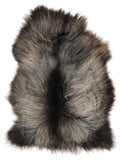 Icelandic multicolour sheepskin rug of about 120 × 80 cm, seen from above: the exact sheepskin you receive