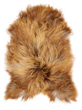 Icelandic multicolour sheepskin rug of about 120 × 80 cm, seen from above: the exact sheepskin you receive