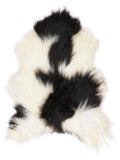 Icelandic multicolour sheepskin rug of about 130 × 80 cm, seen from above: the exact sheepskin you receive