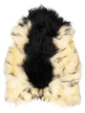 Icelandic multicolour sheepskin rug of about 115 × 85 cm, seen from above: the exact sheepskin you receive