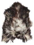 Grey Icelandic sheepskin rug of about 110 × 80 cm, seen from above: the exact sheepskin you receive