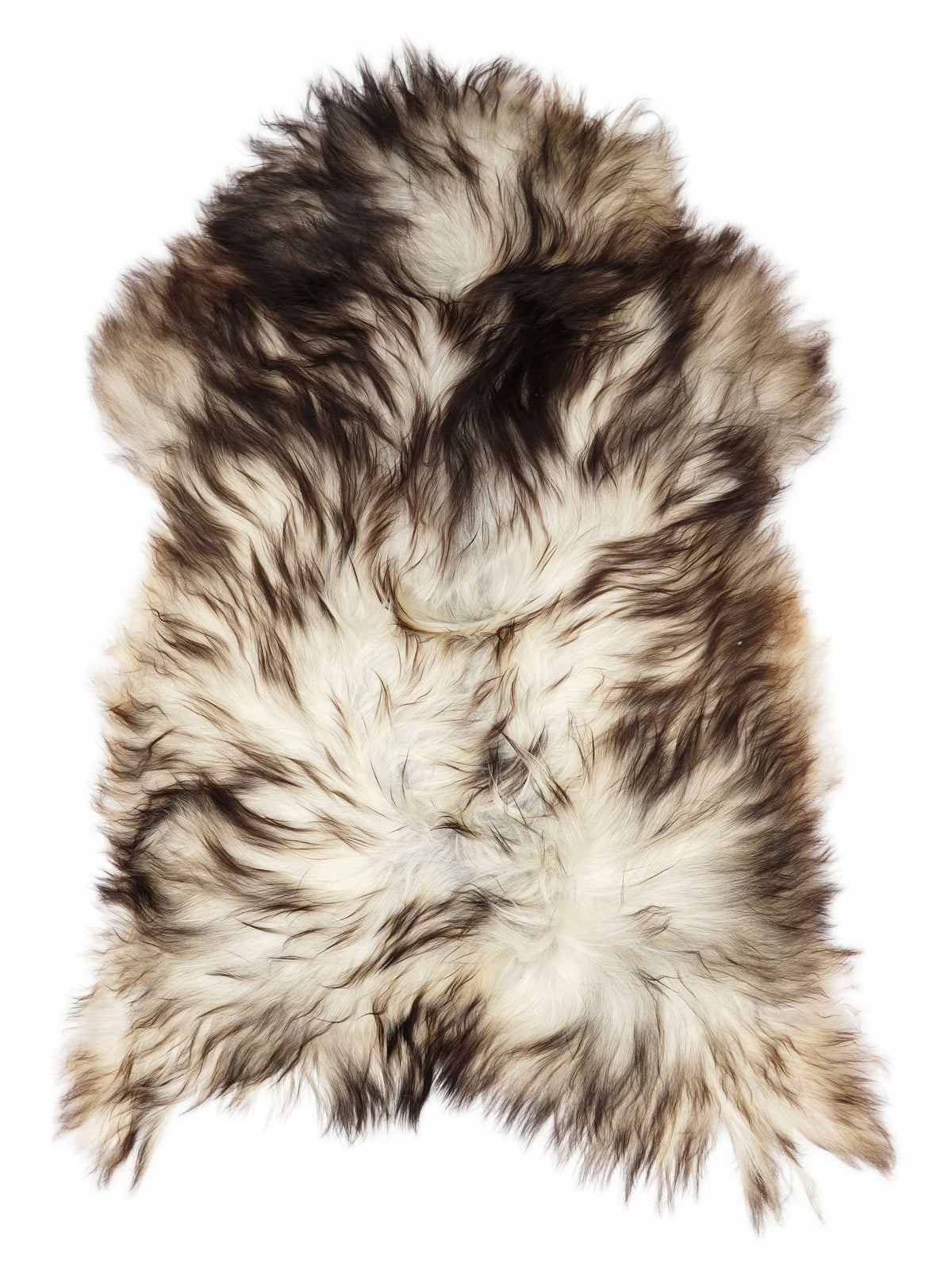 Grey Icelandic sheepskin rug of about 120 × 70 cm, seen from above: the exact sheepskin you receive