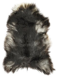 Grey Icelandic sheepskin rug of about 130 × 80 cm, seen from above: the exact sheepskin you receive